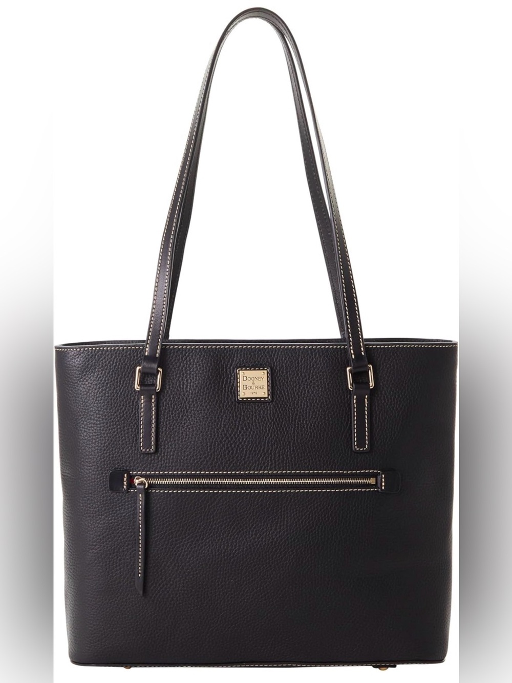 NWT Dooney & Bourke LARGE SHOPPER Tote Bag for Women BLACK PEBBLE LEATHER!